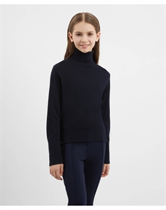 Водолазка вязаная с разрезами в боковых швах синяя для девочки Gulliver