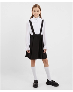 Юбка со съёмными лямками чёрная для девочки Gulliver