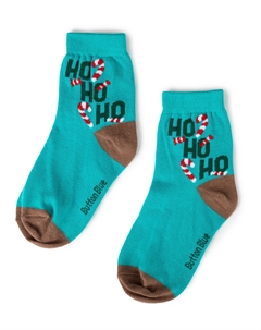 Носки с новогодним декором мятного цвета Button blue