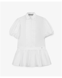 Платье детское с коротким рукавом текстильное трапециевидной формы белое Roberto moretti