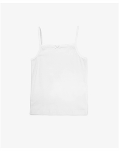 Майка на тонких бретелях белая для девочек Gulliver