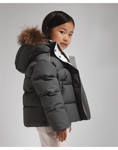 Куртка зимняя из плащовки на натуральном пуху серая для девочки Select Gulliver