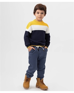 Брюки трикотажные свободные синие Button blue