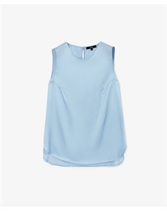 Топ с удлиненной линией низа и высокими разрезами в боковых швах голубой Glvr