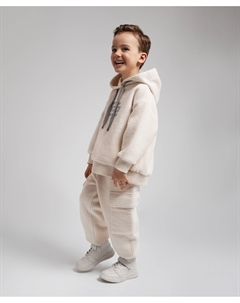 Брюки-джоггеры из футера с карманами карго молочные для мальчика Select Gulliver