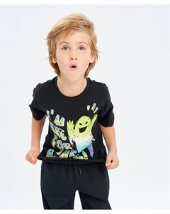 Футболка с принтом черная Button blue