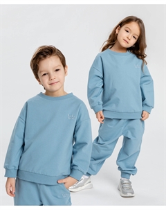 Свитшот оверсайз голубой детский Button blue