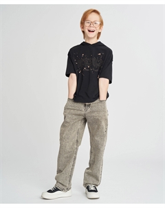 Джинсы прямые детские серые Button blue