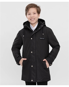 Пальто с капюшоном черное Button blue