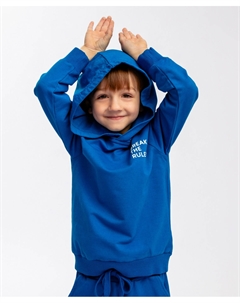 Толстовка с капюшоном синяя Button blue