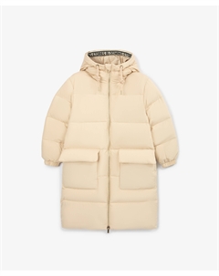 Пальто зимнее на натуральном пуху бежевое для девочки Gulliver