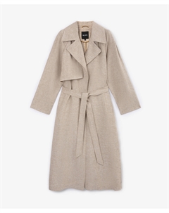 Плащ без подкладки из ткани с высоким содержанием льна бежевый Glvr