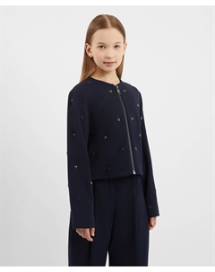 Жакет с люверсами синий для девочки Gulliver