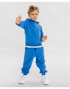 Джоггеры базовые с поясом на резинке синие детские Button blue