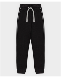 Брюки из трикотажа с лампасами и манжетами черные Button blue