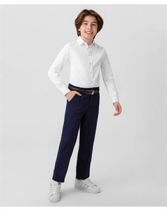Брюки классические прямого кроя для мальчика темно-синие Button blue