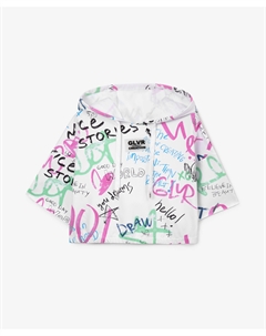 Толстовка женская укороченная с капюшоном и разноцветным принтом Gulliver