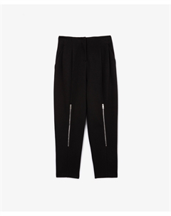 Брюки трикотажные с молниями в коленной зоне черные Glvr