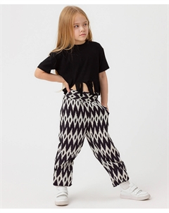 Брюки черно-белые Button blue