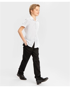 Сорочка в рубчик с коротким рукавом белая Button blue