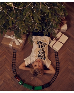 Футболка с коротким рукавом и анималистичным принтом белая для мальчика Button blue