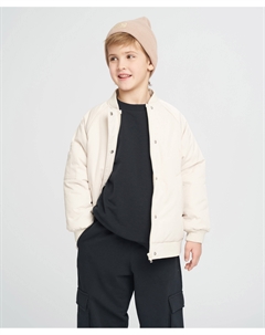 Бомбер детский демисезонный оверсайз белый Button blue