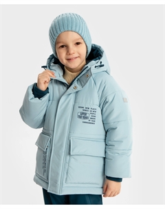 Куртка зимняя водоотталкивающая с капюшоном и манжетами голубая для мальчика Button blue