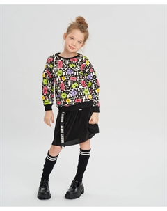 Свитшот с олловер принтом разноцветный для девочки Button blue