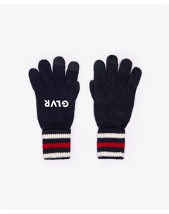 Перчатки вязаные синие для девочки Gulliver