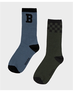 Набор из двух пар высоких носков мультицвет для мальчика Button blue