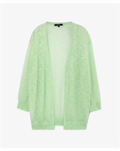 Кардиган тонкий вязаный прямой свободной формы со спущенным плечом салатовый Glvr
