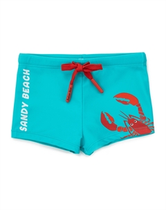 Плавки боксеры с принтом голубые для мальчика Button blue