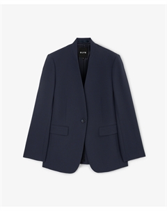 Жакет однобортный с V-образной горловиной синий Glvr