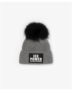 Шапка вязаная с помпоном серая Gulliver