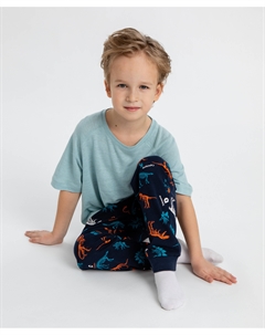 Брюки домашние с принтом для мальчика Button blue