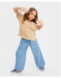 Джинсы relaxed fit голубые для девочки Button blue