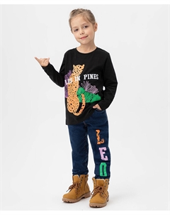 Джинсы-бананы с декором синие Button blue