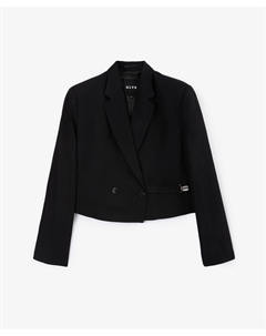 Жакет укороченный двубортный со съемной клипсой черный Glvr