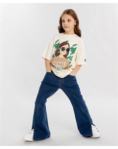 Джинсы bootcut fit синие для девочки Button blue