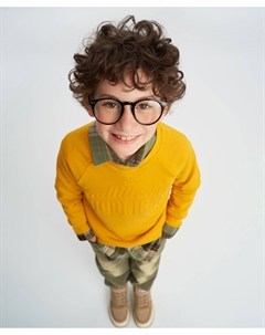 Свитшот с текстовым принтом желтый для мальчика Button blue