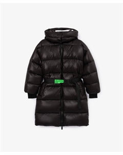 Пальто зимнее стёганое на искусственном пуху чёрное для девочки Gulliver