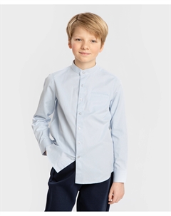 Сорочка в ромбик с воротником-стойка голубая Button blue