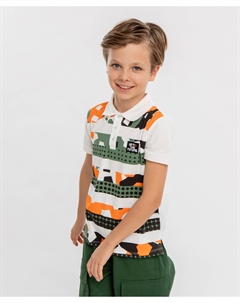 Футболка поло с принтом мультицвет для мальчика Button blue