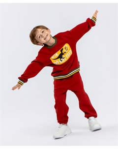 Брюки трикотажные с начесом красные Button blue