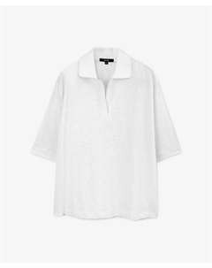 Поло прямой свободной формы со спущенным плечом белое Glvr