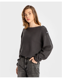 Свитер длинный вязаный серый для девочки Button blue