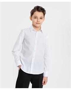 Рубашка приталенная с длинным рукавом белая Button blue