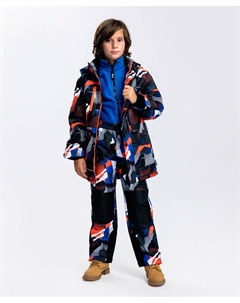 Куртка демисезонная с капюшоном мультицвет Button blue