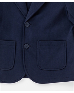 Пиджак прямой трикотажный на пуговицах синий Button blue