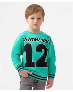 Свитшот бирюзовый с принтом Button blue